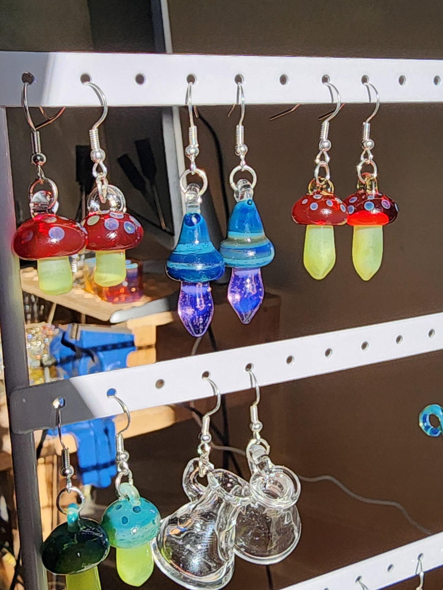 Red/Green Mushroom Earrings