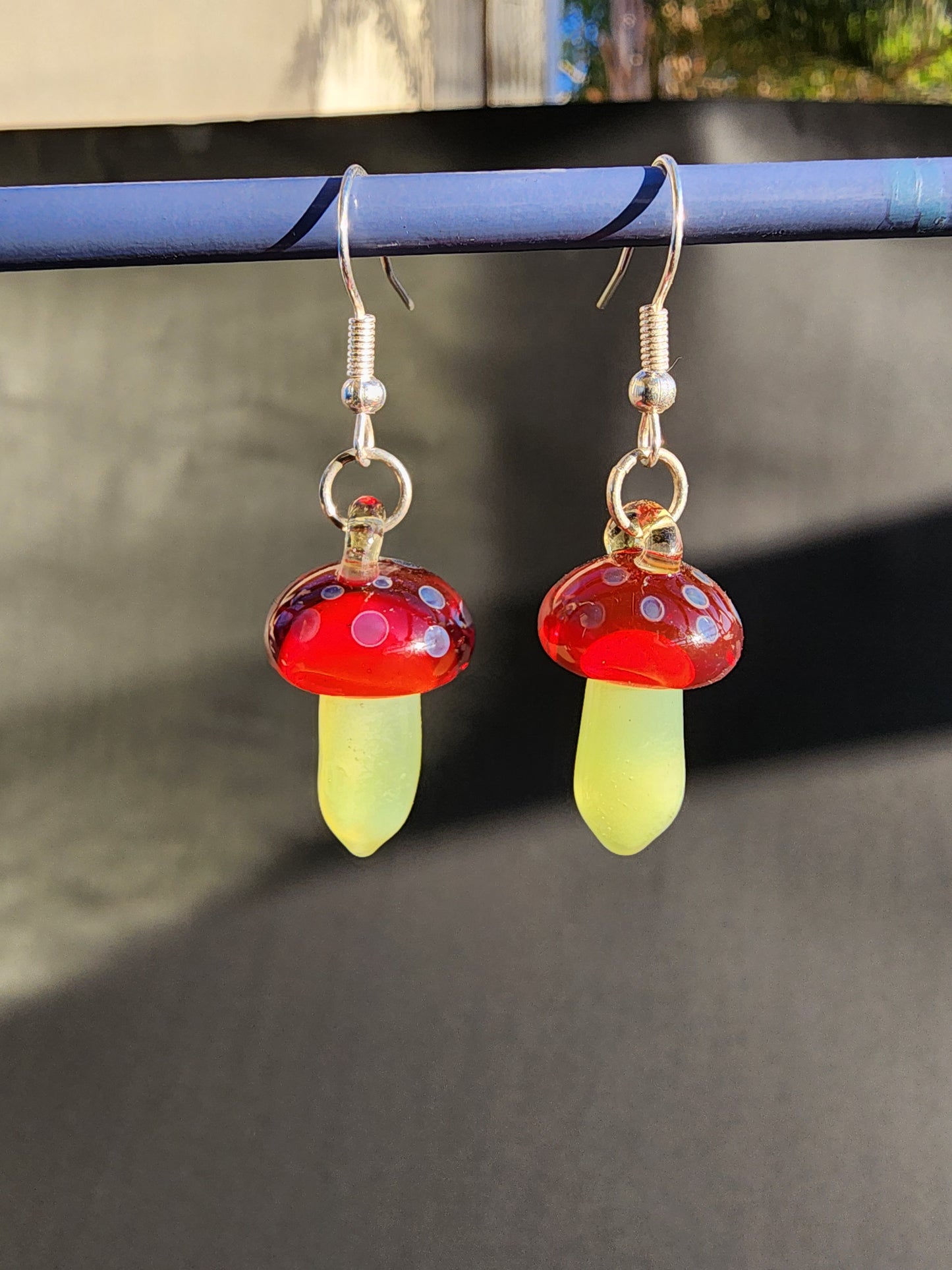 Red/Green Mushroom Earrings