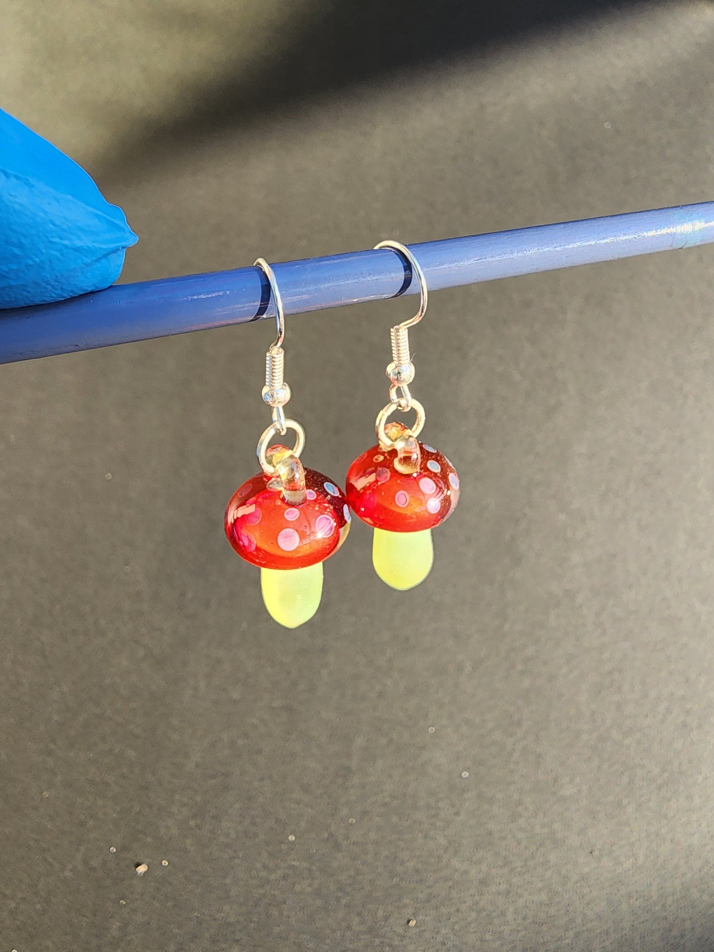 Red/Green Mushroom Earrings