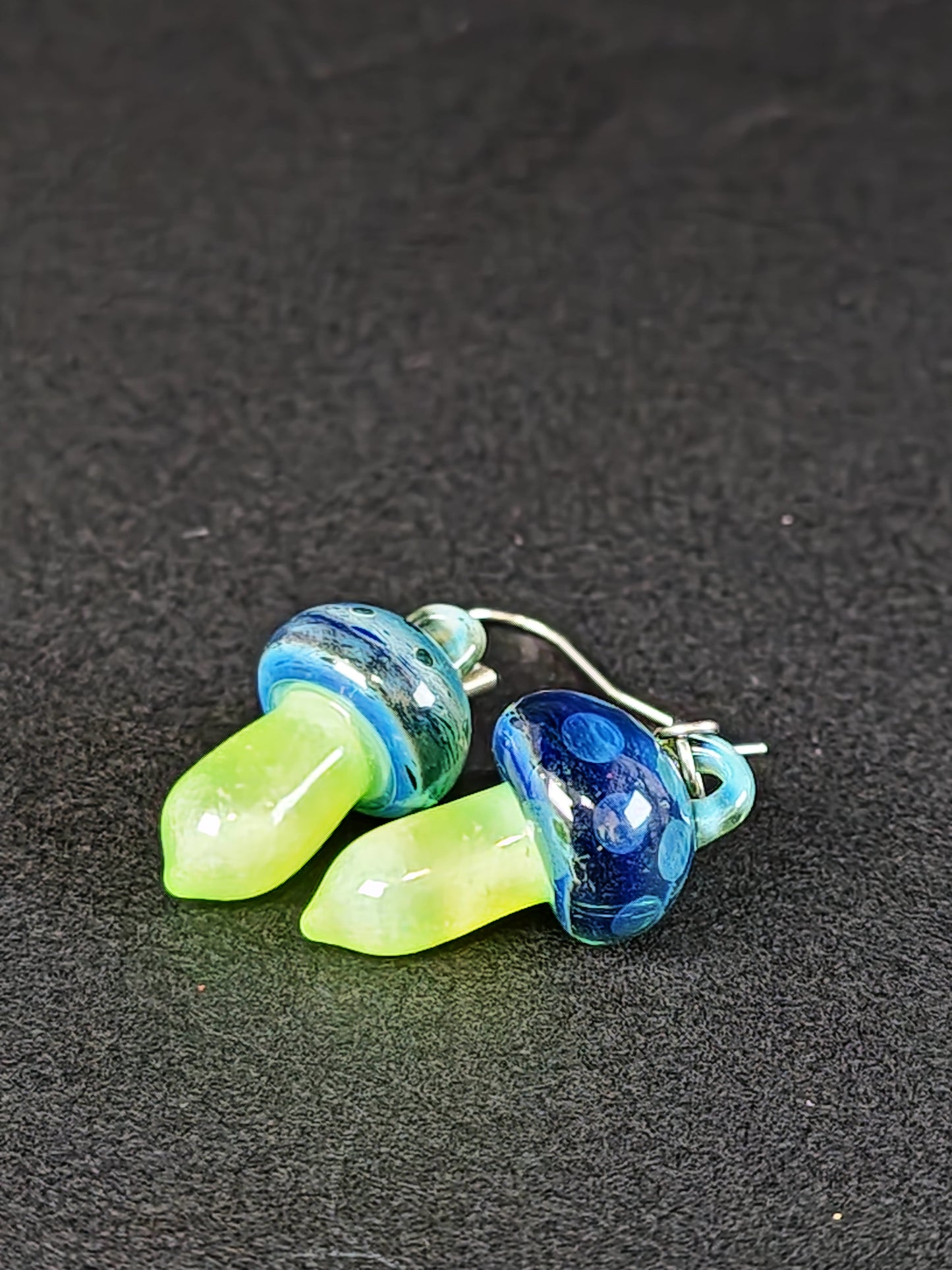 Blue/Green Mushroom Earrings