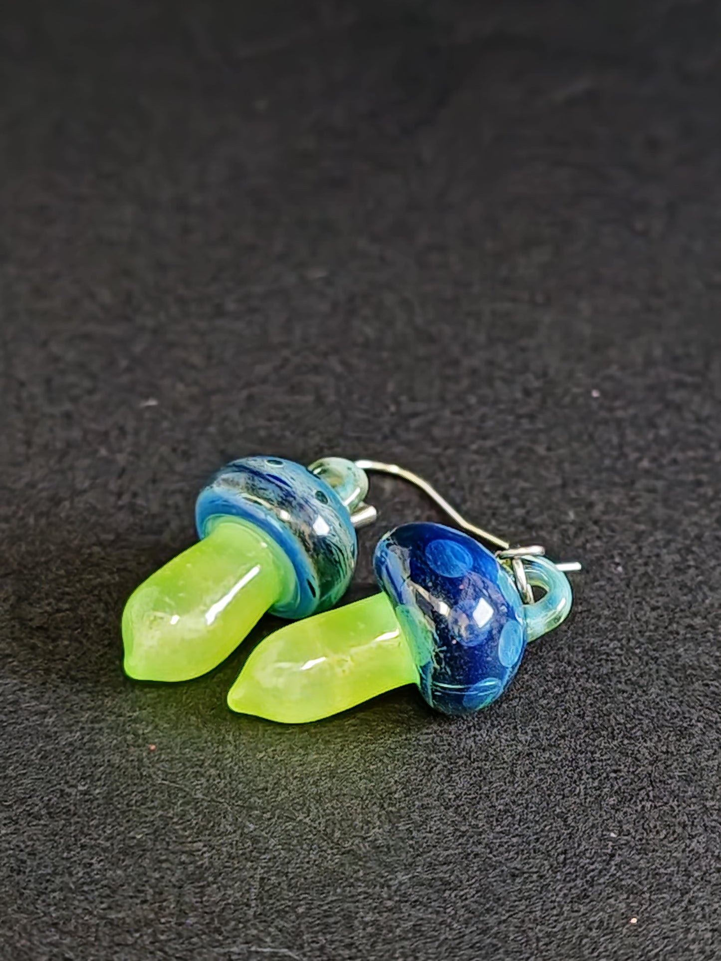 Blue/Green Mushroom Earrings