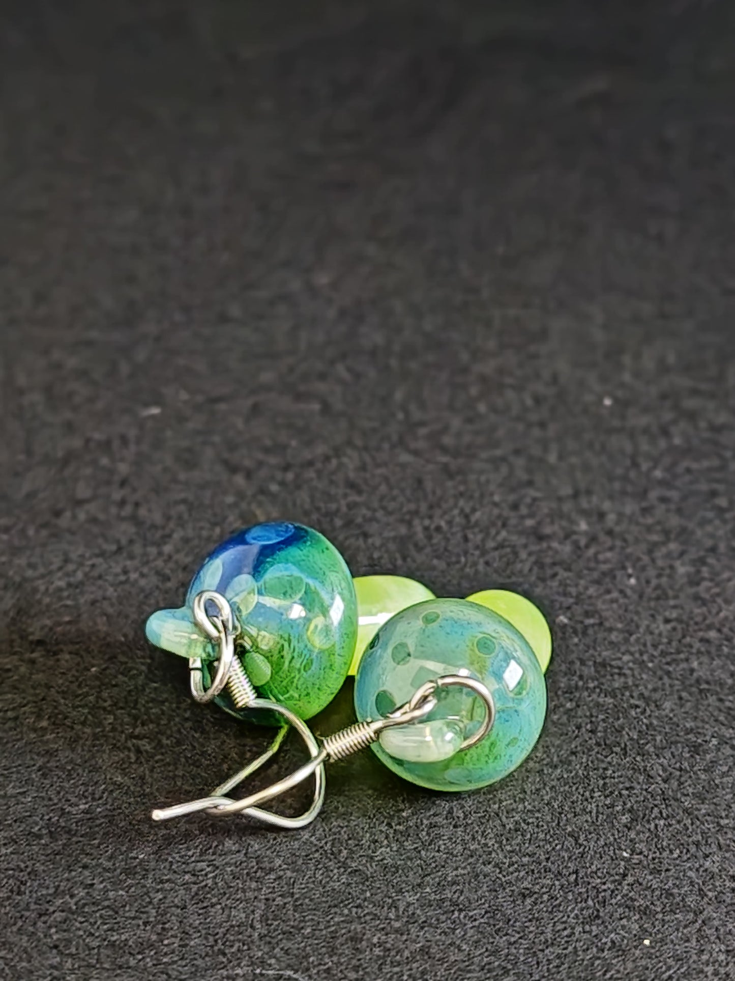 Blue/Green Mushroom Earrings