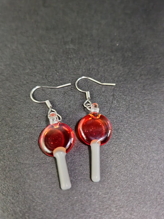 Red Lollipop Earrings