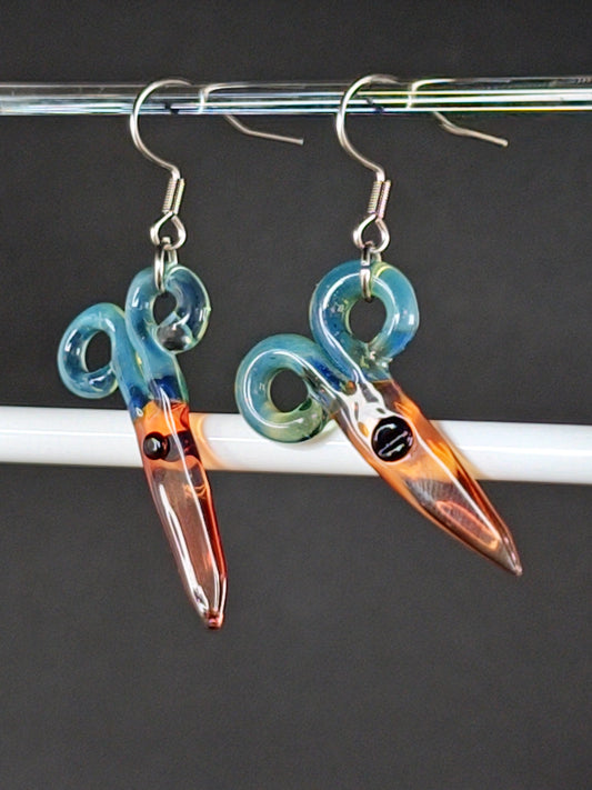 Glass Scissor Earrings