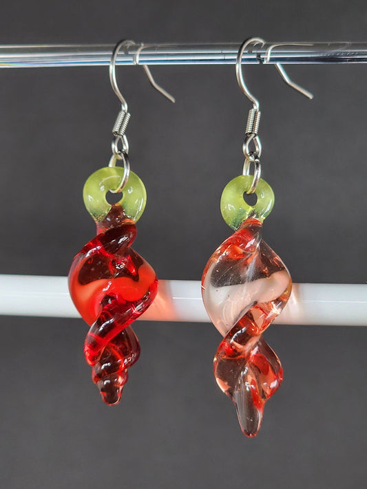 Red Twist Earrings