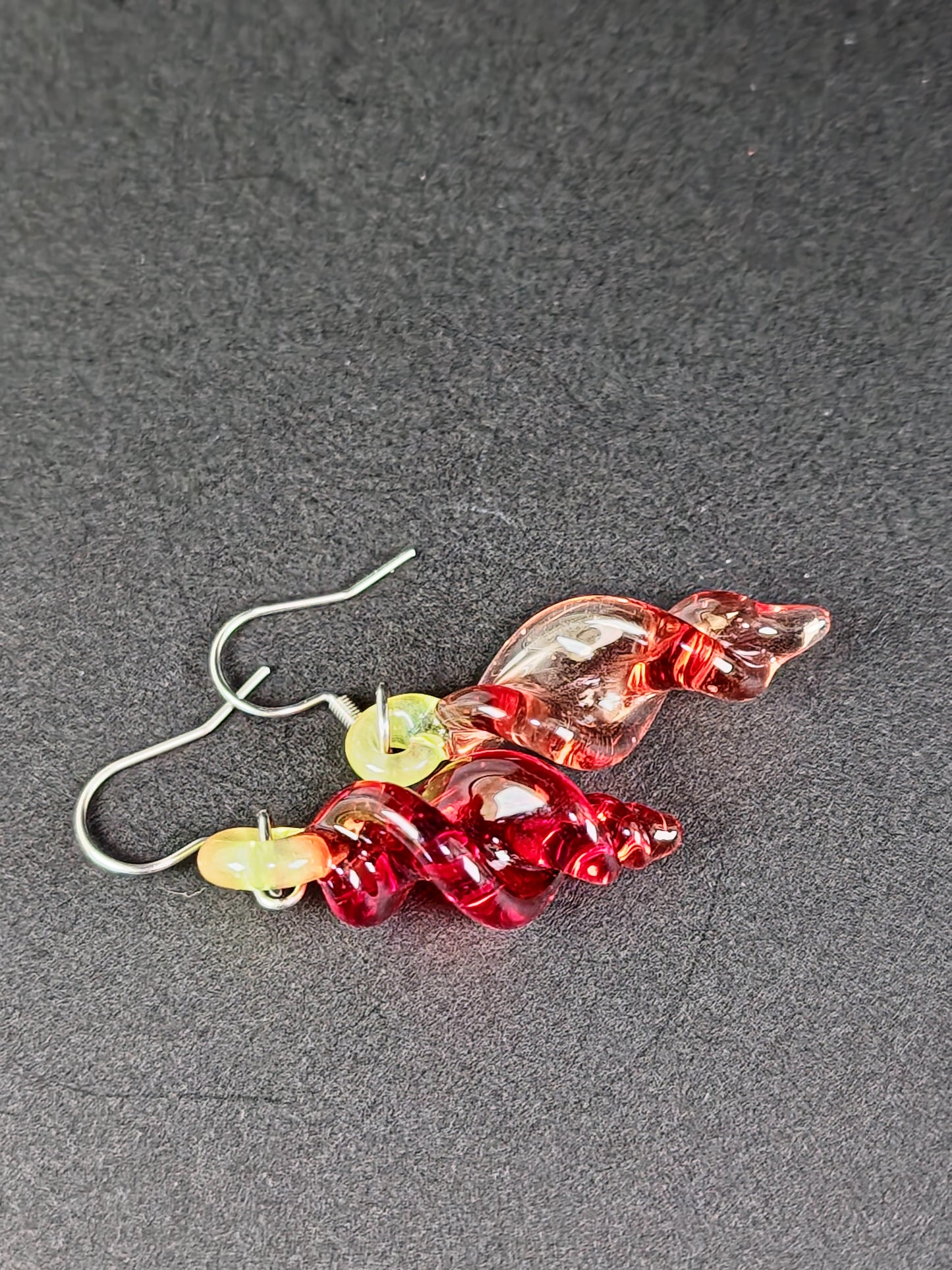 Red Twist Earrings