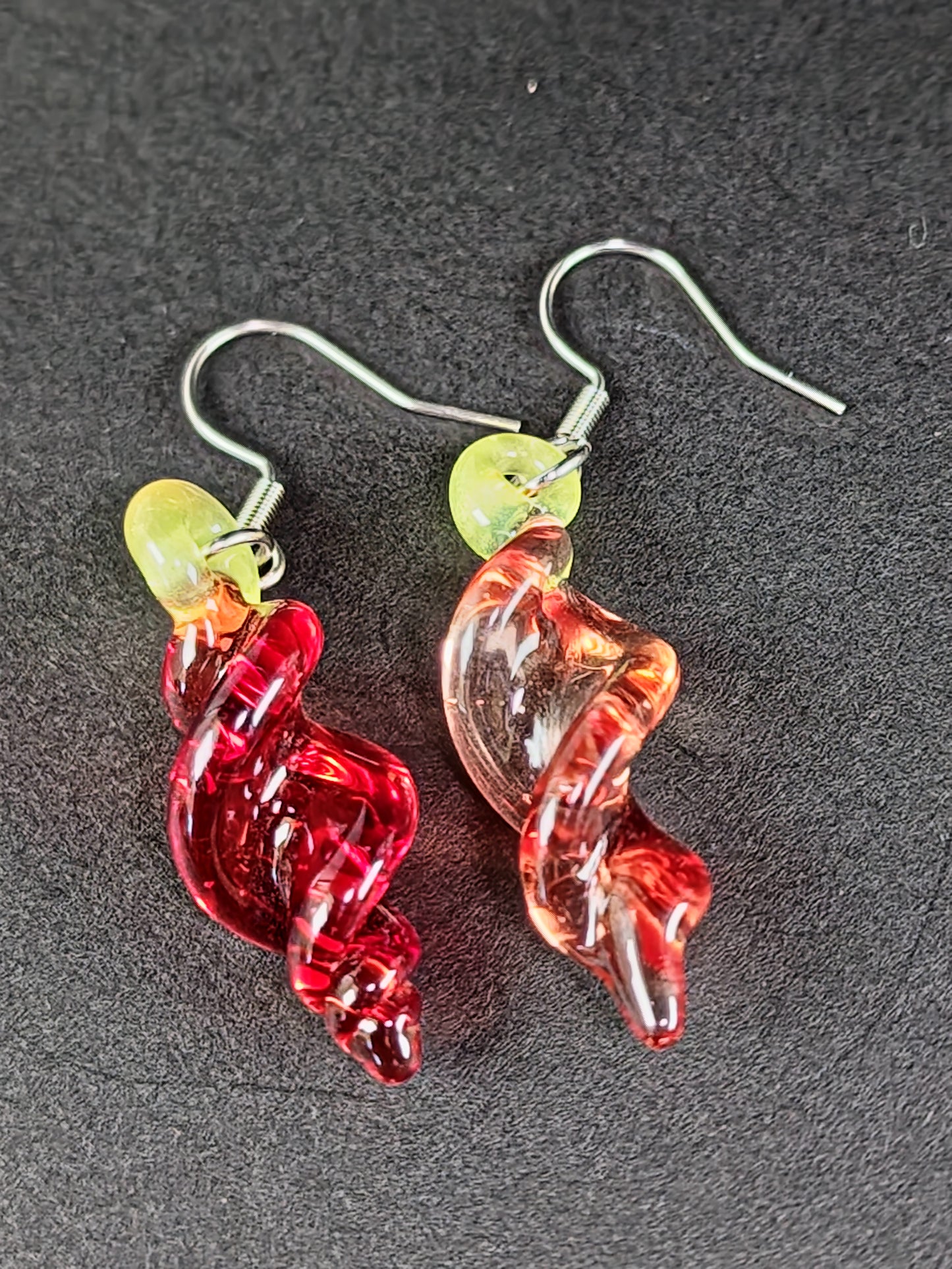 Red Twist Earrings