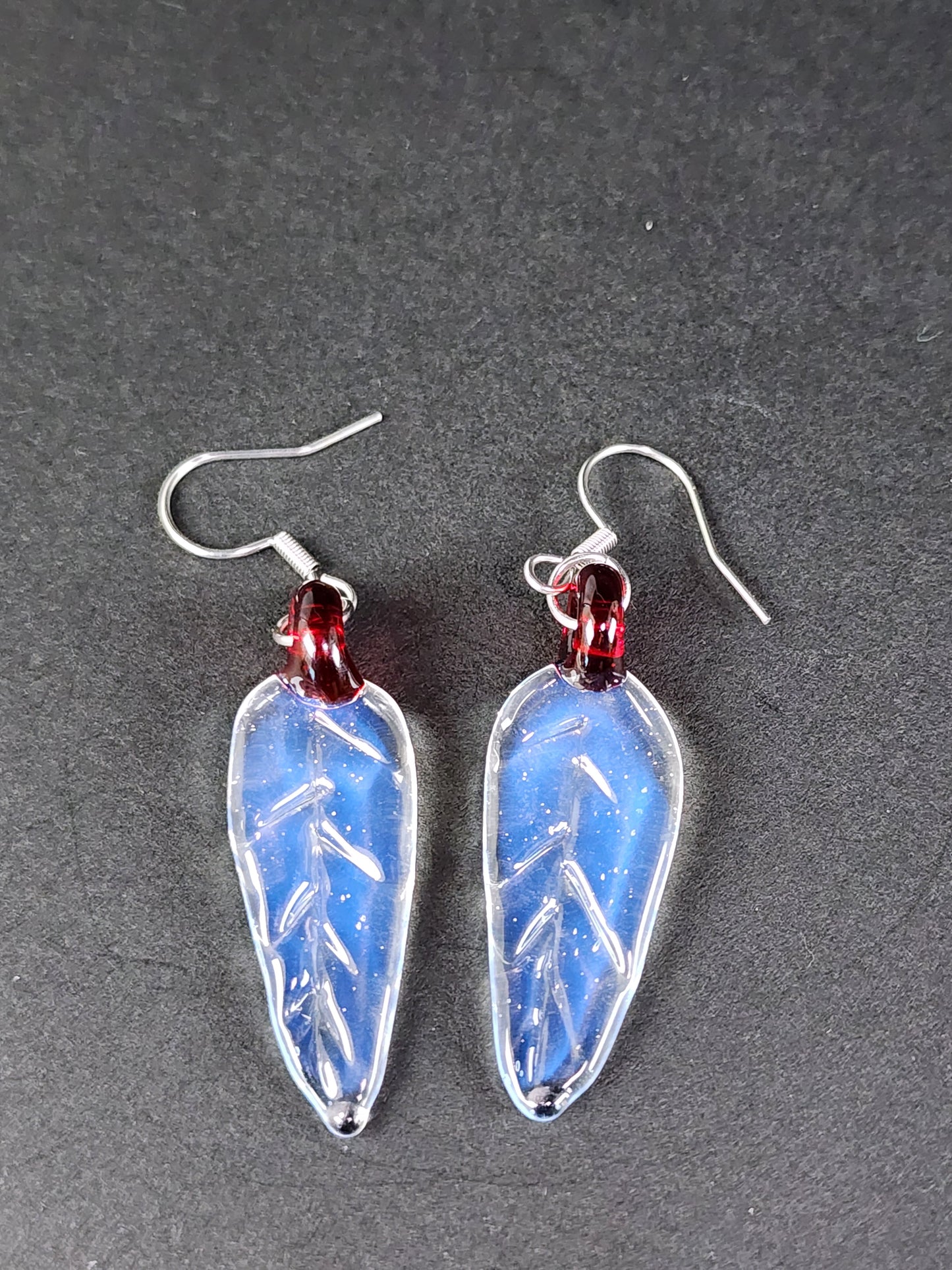 Transparent White Leaf Earrings