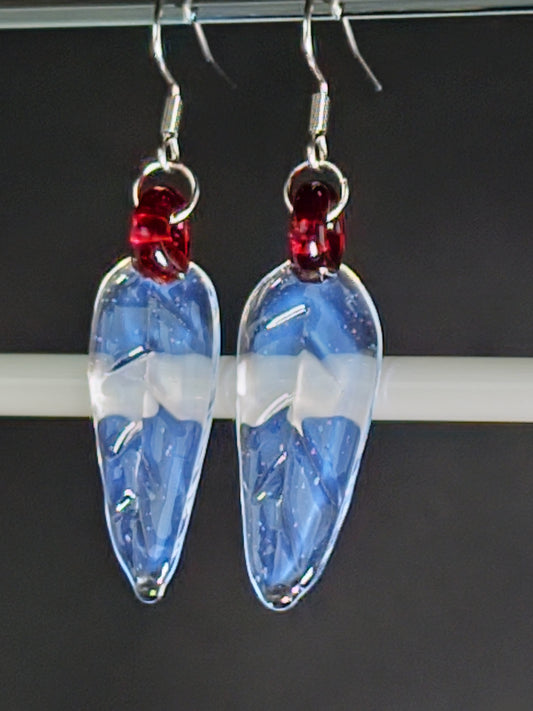 Transparent White Leaf Earrings