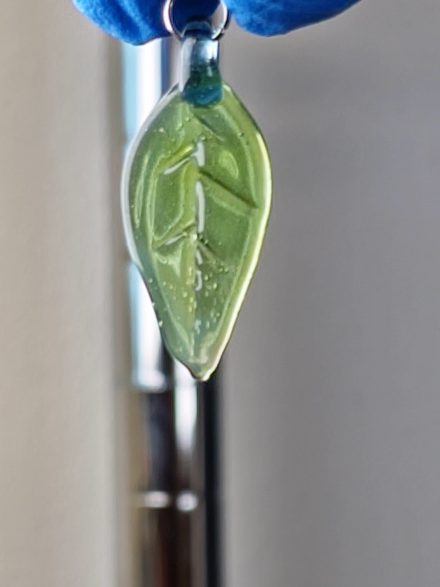 Transparent Green Leaf Earrings