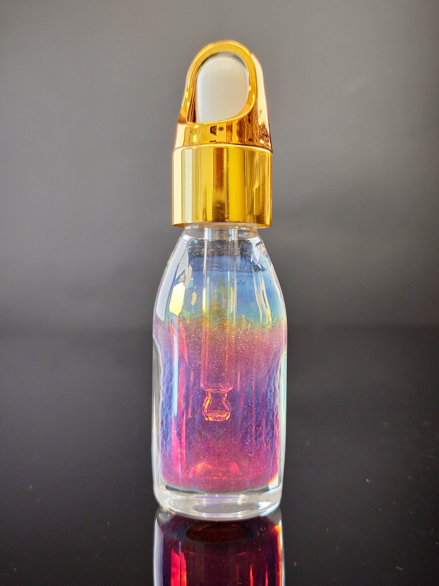 Clear/Purple Dropper Bottle