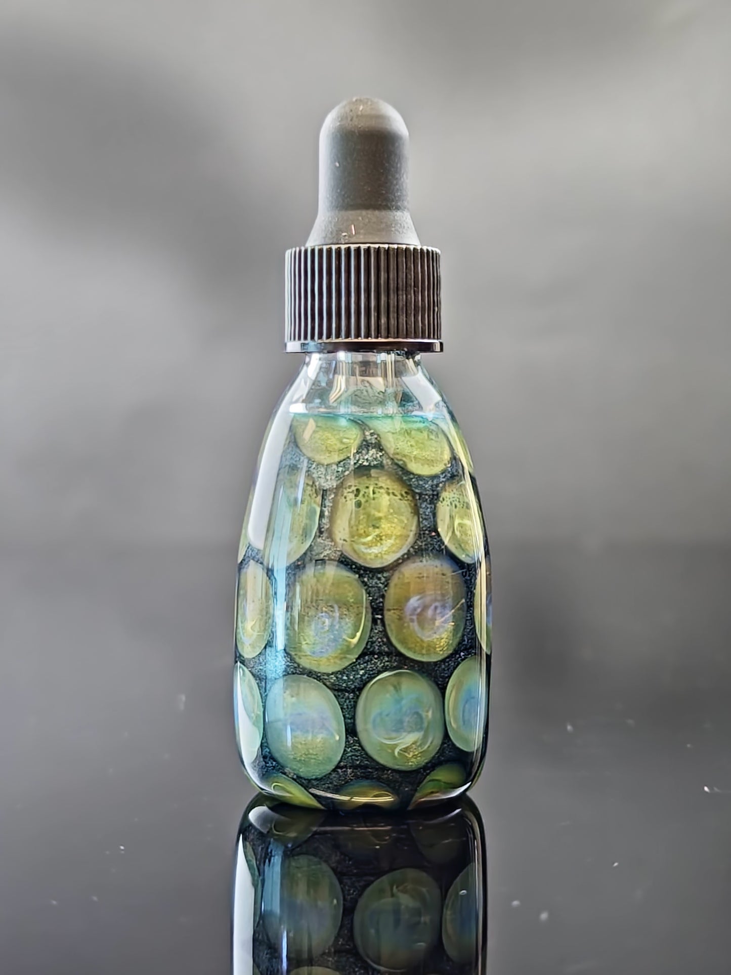 Blue/Yellow Sparkle Vial with dots