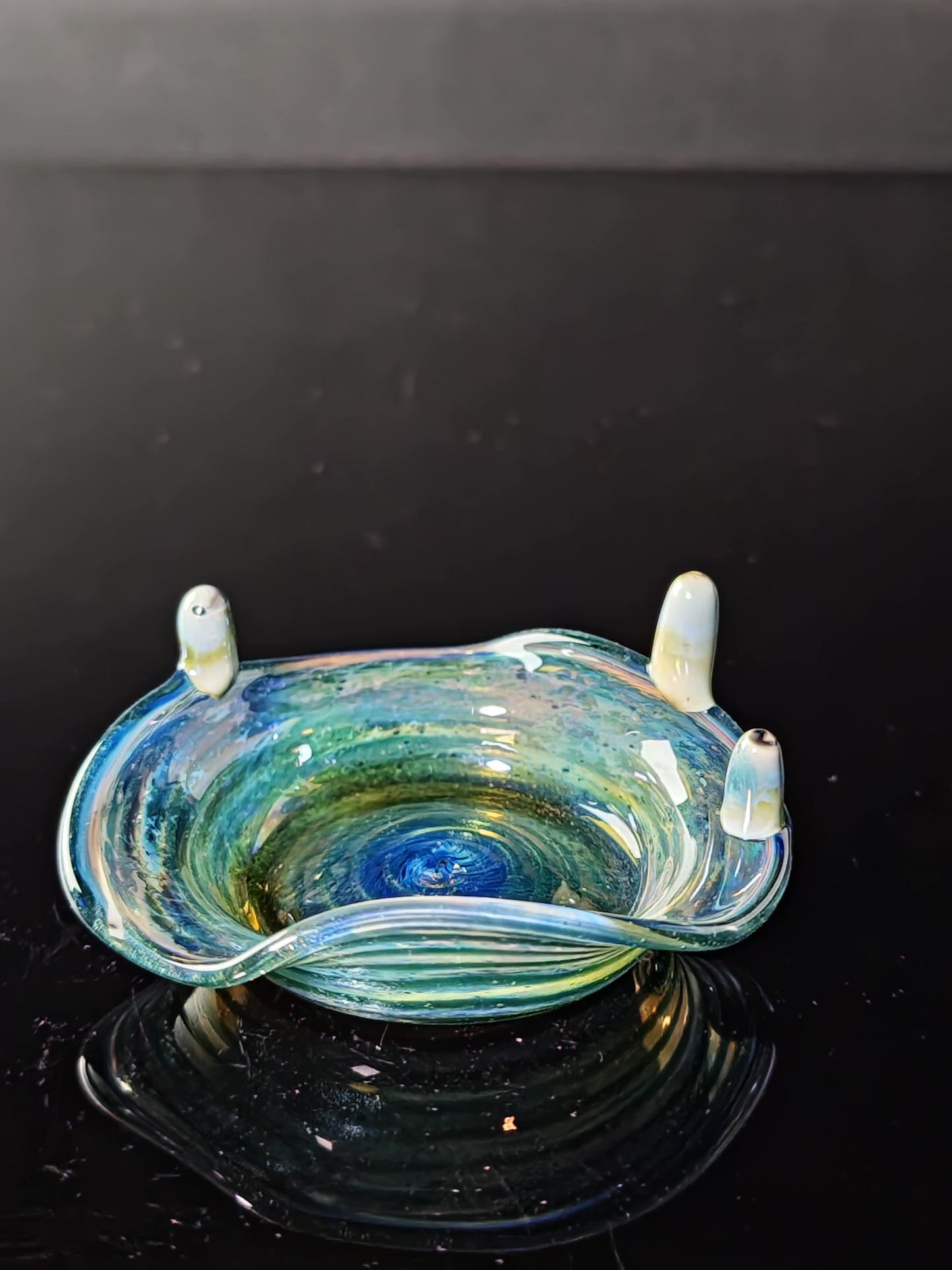 Blue Spiral Dish with Sparkle