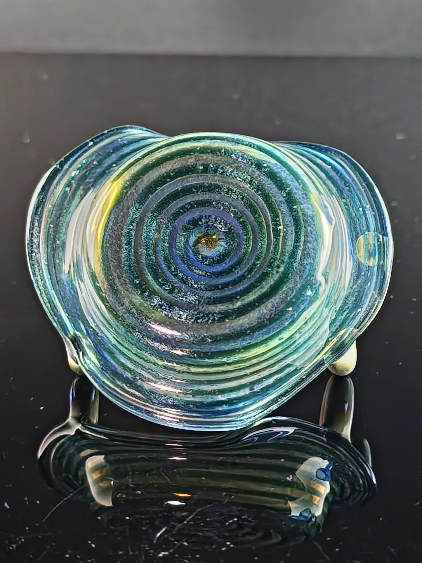 Blue Spiral Dish with Sparkle