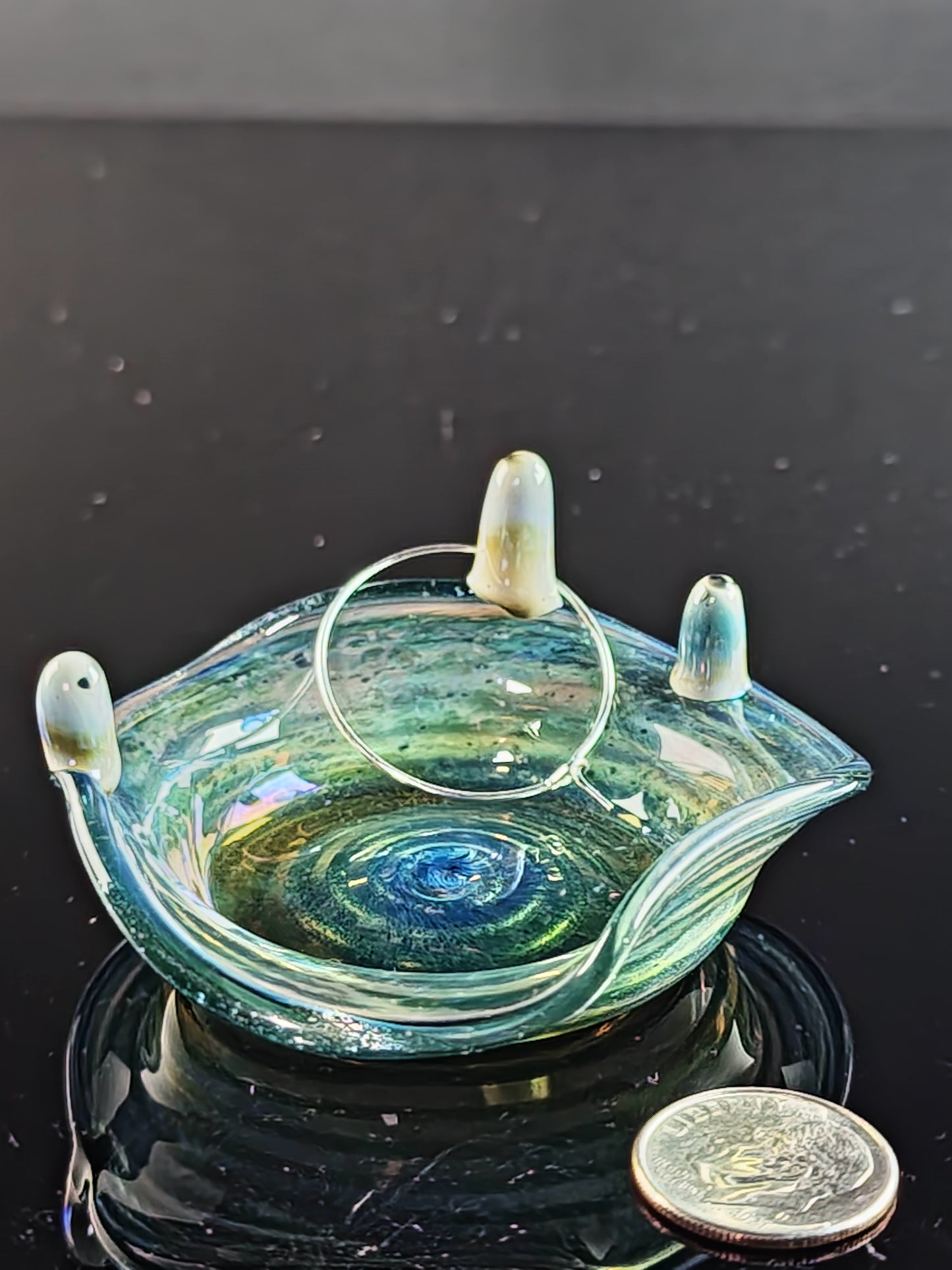 Blue Spiral Dish with Sparkle