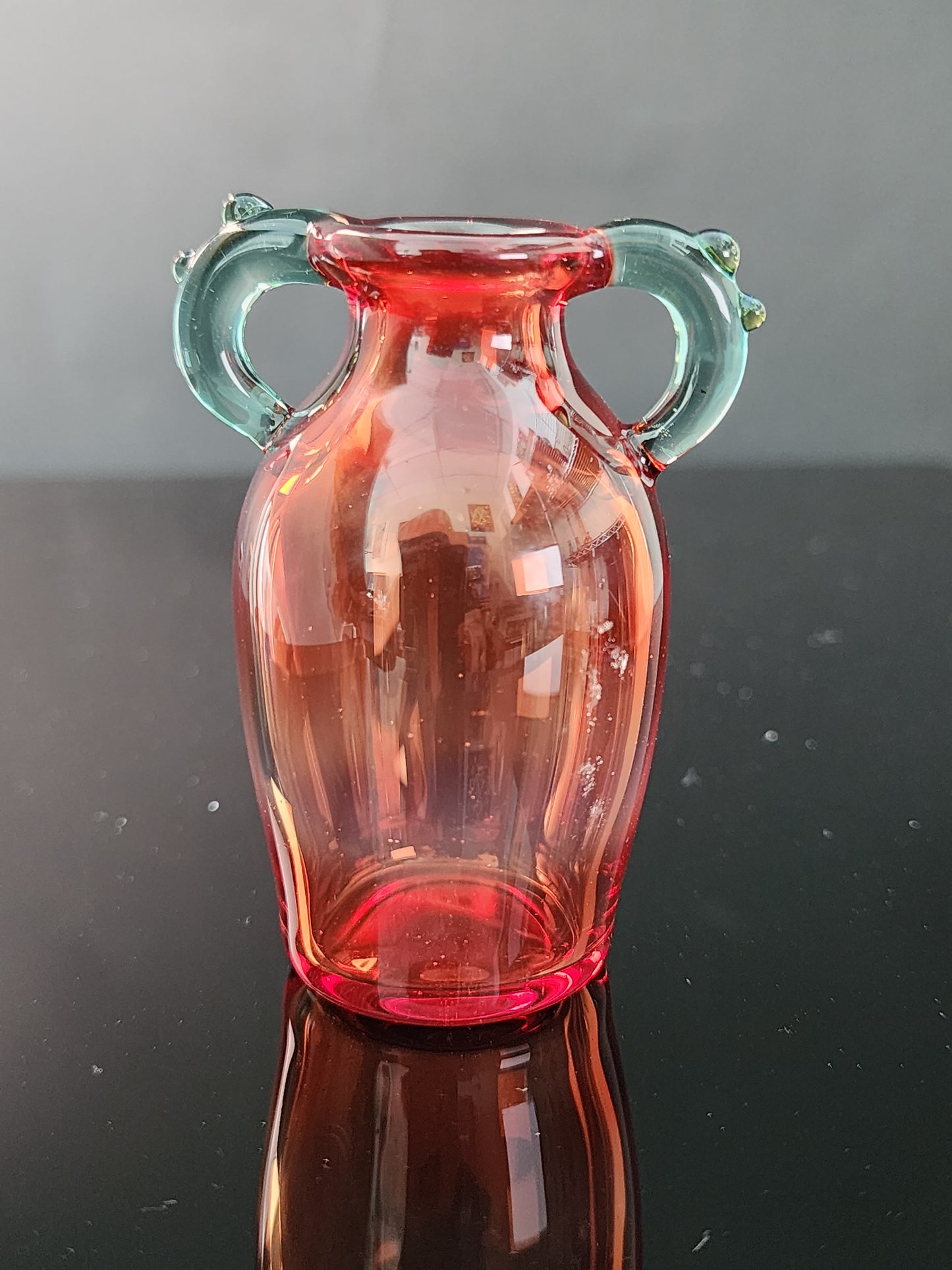 Red Bud Vase with Handles