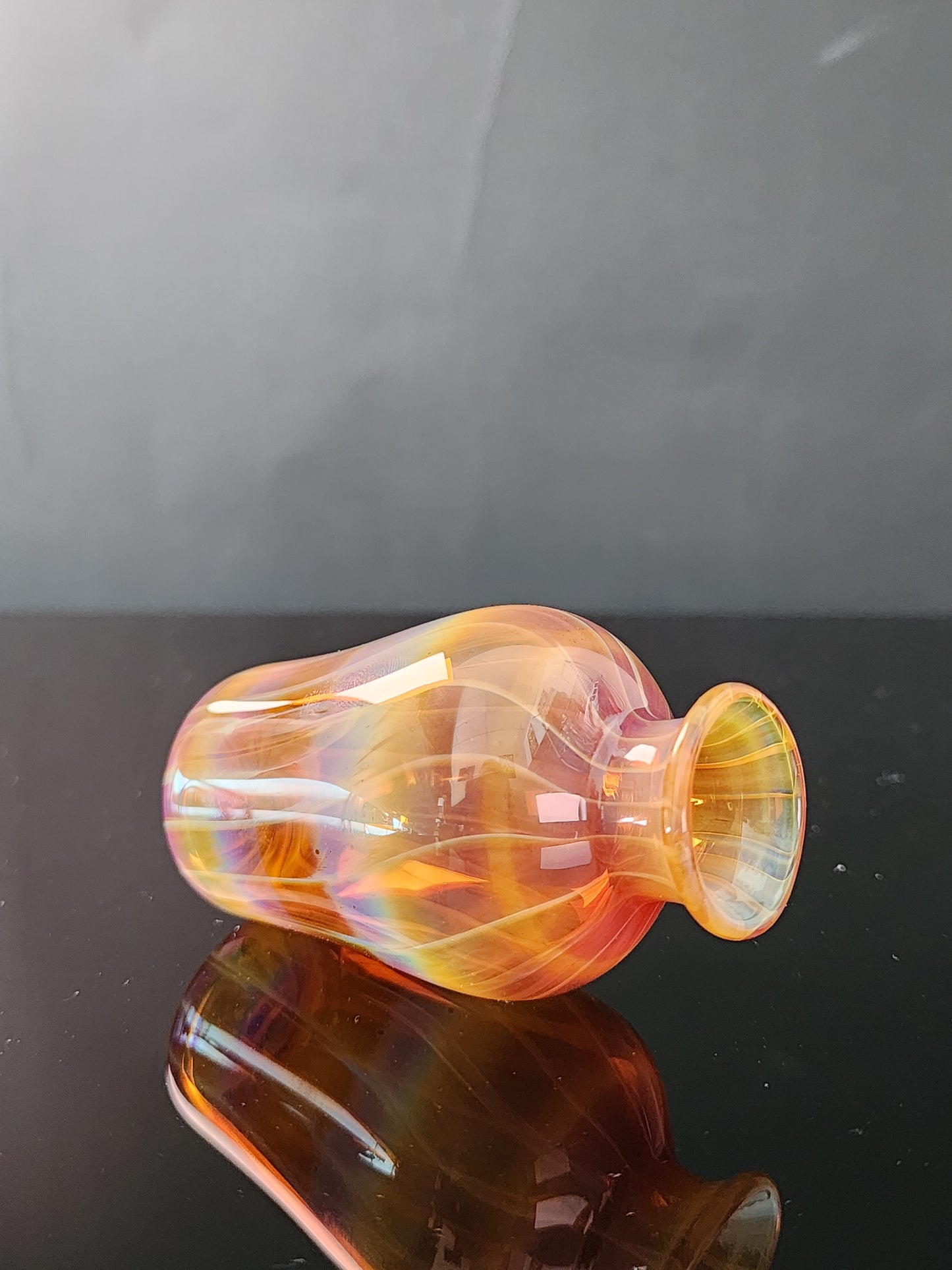 Amber Purple Glass Bud Vase