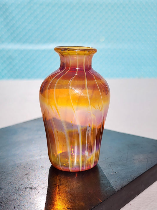 Amber Purple Glass Bud Vase